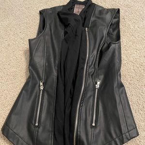 Faux leather vest